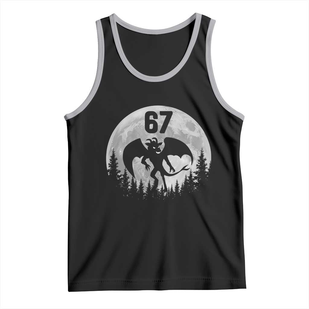 Funny Jersey Devil 67 Moon Night Stroll Tank Top TS11 Black Athletic Heather Print Your Wear