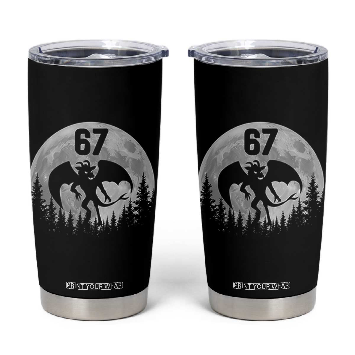 Funny Jersey Devil 67 Moon Night Stroll Tumbler Cup TS11 Black Print Your Wear