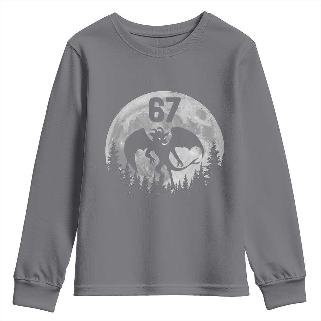 Funny Jersey Devil 67 Moon Night Stroll Youth Sweatshirt TS11 Charcoal Print Your Wear