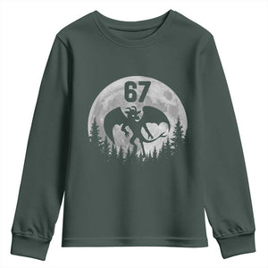 Funny Jersey Devil 67 Moon Night Stroll Youth Sweatshirt TS11 Dark Forest Green Print Your Wear