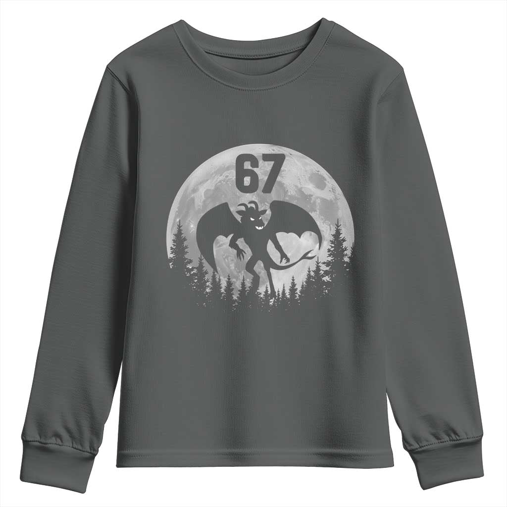 Funny Jersey Devil 67 Moon Night Stroll Youth Sweatshirt TS11 Dark Heather Print Your Wear