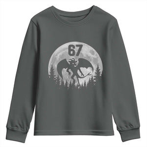 Funny Jersey Devil 67 Moon Night Stroll Youth Sweatshirt TS11 Dark Heather Print Your Wear