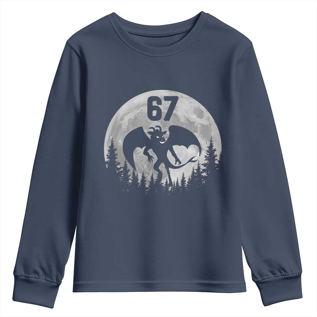 Funny Jersey Devil 67 Moon Night Stroll Youth Sweatshirt TS11 Navy Print Your Wear