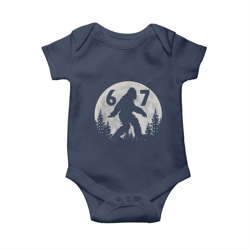 Funny Bigfoot 67 Night Stroll Moon Sasquatch Baby Onesie TS11 Navy Print Your Wear