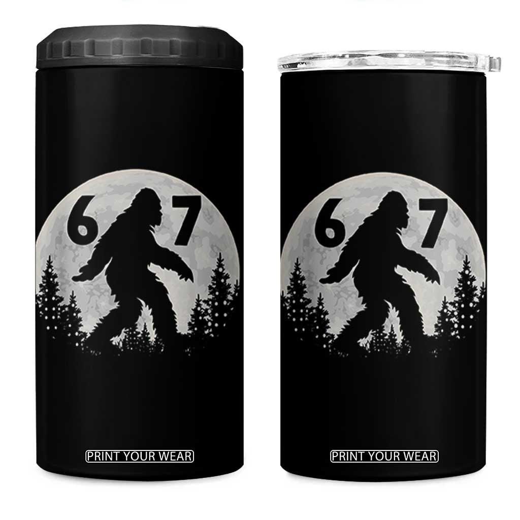 Funny Bigfoot 67 Night Stroll Moon Sasquatch 4 in 1 Can Cooler Tumbler TS11 One Size: 16 oz Black Print Your Wear
