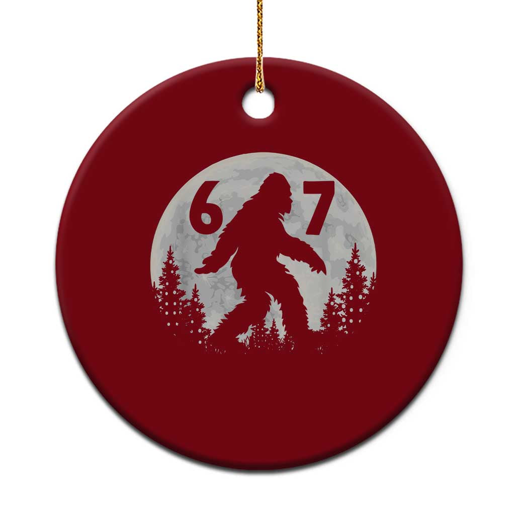 Funny Bigfoot 67 Night Stroll Moon Sasquatch Ceramic Ornament TS11 1pc Red Print Your Wear