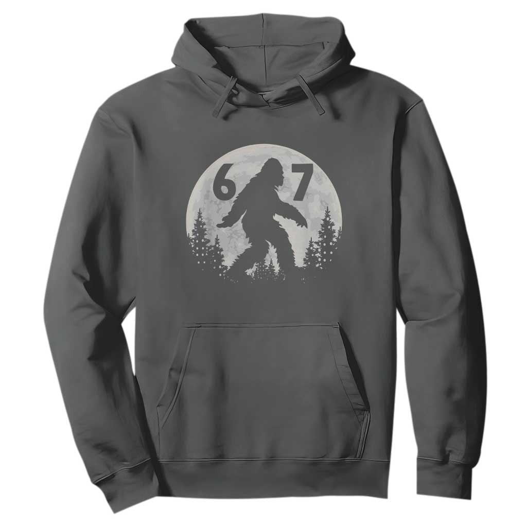 Funny Bigfoot 67 Night Stroll Moon Sasquatch Hoodie TS11 Dark Heather Print Your Wear