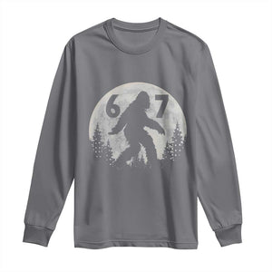 Funny Bigfoot 67 Night Stroll Moon Sasquatch Long Sleeve Shirt TS11 Charcoal Print Your Wear