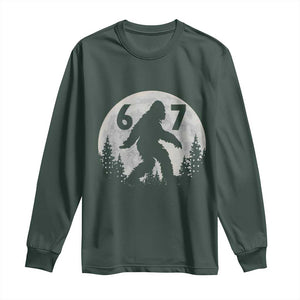 Funny Bigfoot 67 Night Stroll Moon Sasquatch Long Sleeve Shirt TS11 Dark Forest Green Print Your Wear