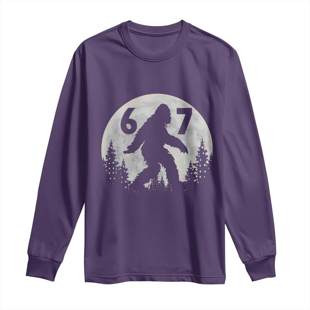 Funny Bigfoot 67 Night Stroll Moon Sasquatch Long Sleeve Shirt TS11 Purple Print Your Wear