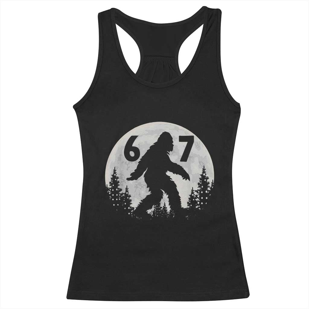 Funny Bigfoot 67 Night Stroll Moon Sasquatch Racerback Tank Top TS11 Black Print Your Wear