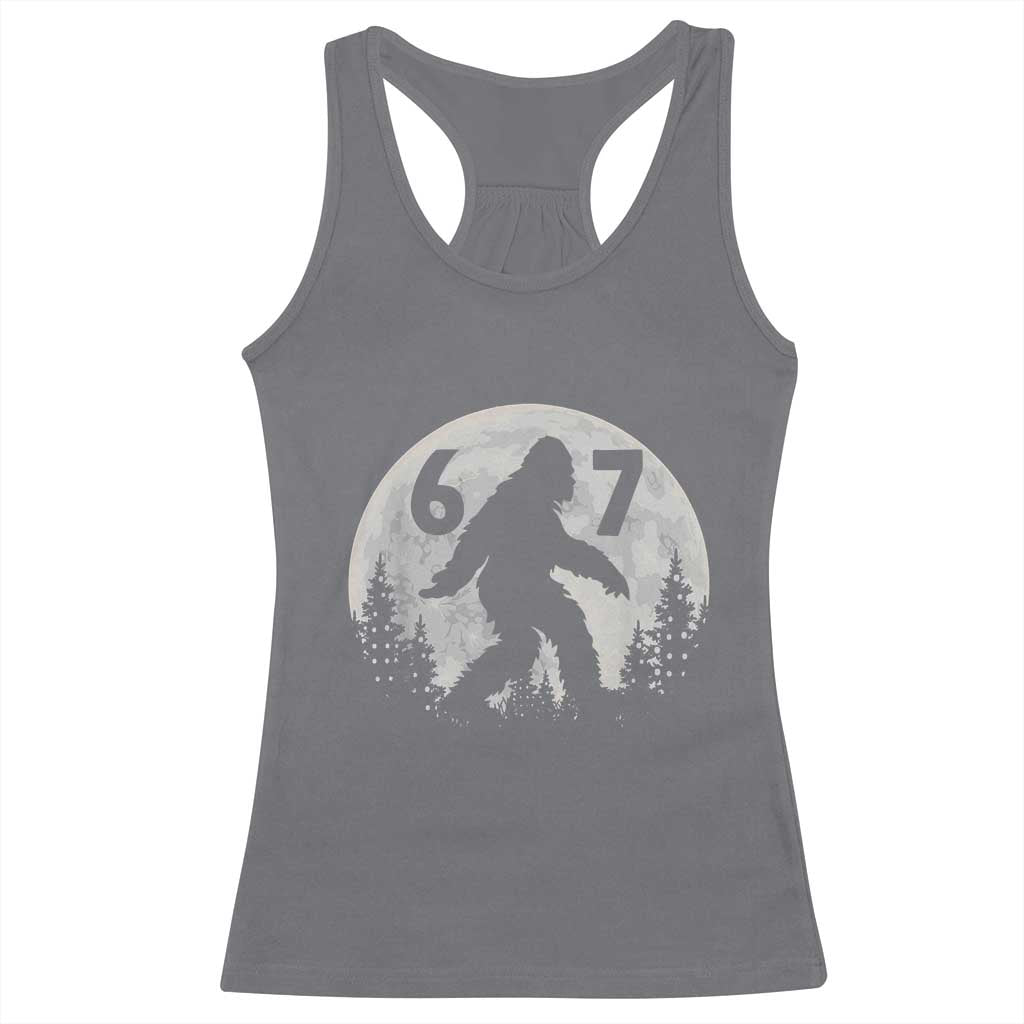 Funny Bigfoot 67 Night Stroll Moon Sasquatch Racerback Tank Top TS11 Charcoal Print Your Wear