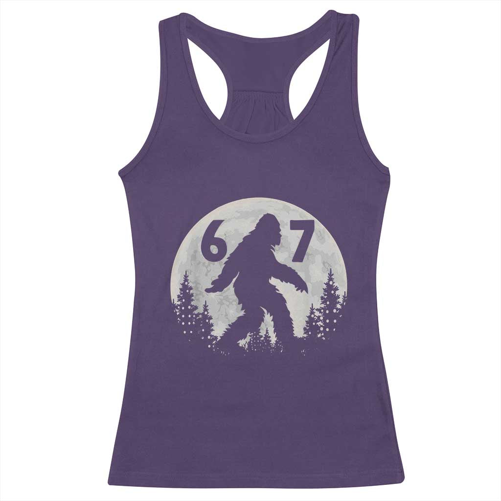 Funny Bigfoot 67 Night Stroll Moon Sasquatch Racerback Tank Top TS11 Purple Print Your Wear
