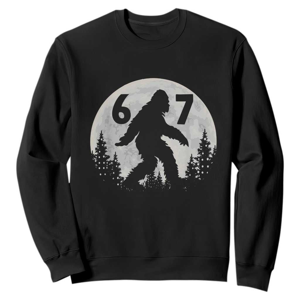 Funny Bigfoot 67 Night Stroll Moon Sasquatch Sweatshirt TS11 Black Print Your Wear
