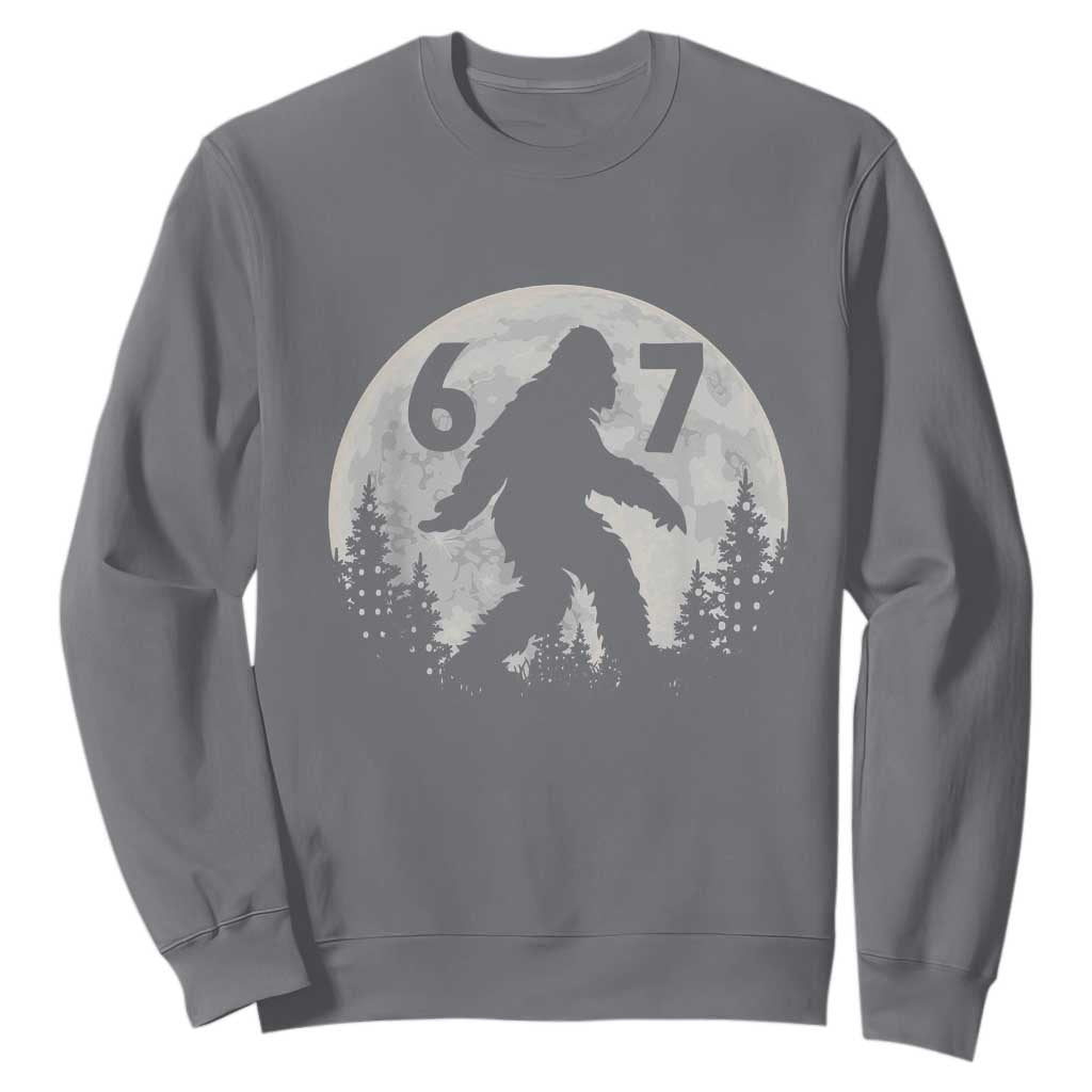 Funny Bigfoot 67 Night Stroll Moon Sasquatch Sweatshirt TS11 Charcoal Print Your Wear