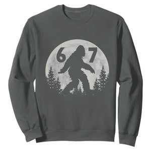 Funny Bigfoot 67 Night Stroll Moon Sasquatch Sweatshirt TS11 Dark Heather Print Your Wear