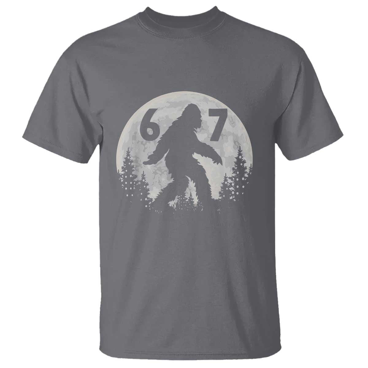 Funny Bigfoot 67 Night Stroll Moon Sasquatch T Shirt TS11 Charcoal Print Your Wear