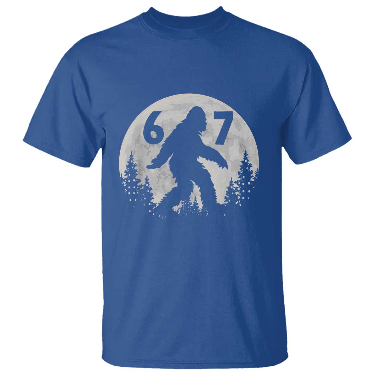 Funny Bigfoot 67 Night Stroll Moon Sasquatch T Shirt TS11 Royal Blue Print Your Wear