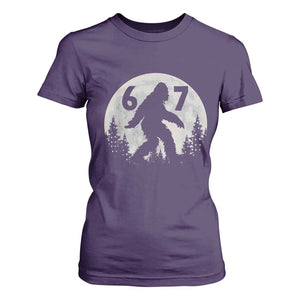 Funny Bigfoot 67 Night Stroll Moon Sasquatch T Shirt For Women TS11 Purple Print Your Wear