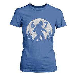 Funny Bigfoot 67 Night Stroll Moon Sasquatch T Shirt For Women TS11 Royal Blue Print Your Wear