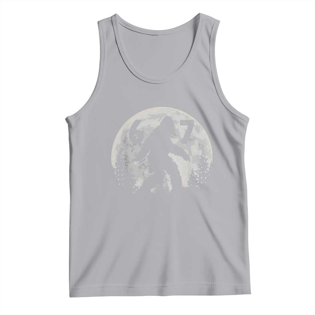 Funny Bigfoot 67 Night Stroll Moon Sasquatch Tank Top TS11 Athletic Heather Print Your Wear