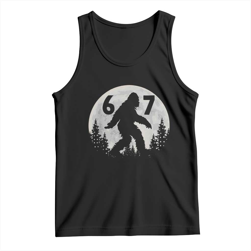 Funny Bigfoot 67 Night Stroll Moon Sasquatch Tank Top - Print Your Wear