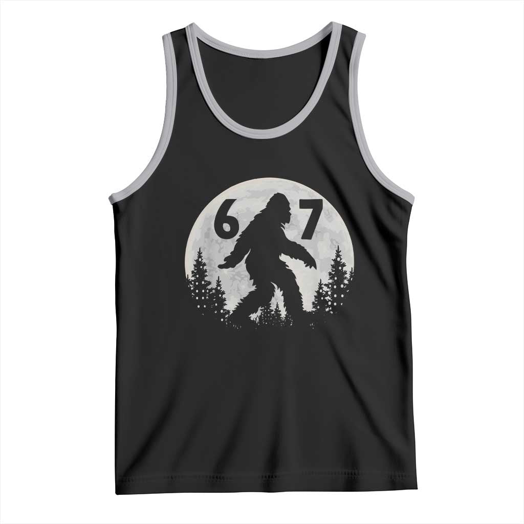 Funny Bigfoot 67 Night Stroll Moon Sasquatch Tank Top TS11 Black Athletic Heather Print Your Wear