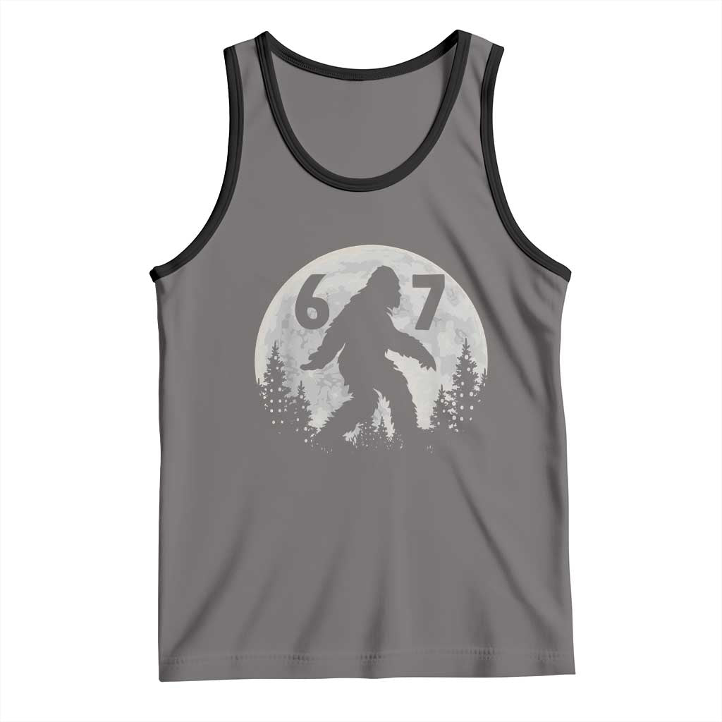 Funny Bigfoot 67 Night Stroll Moon Sasquatch Tank Top TS11 Deep Heather Black Print Your Wear