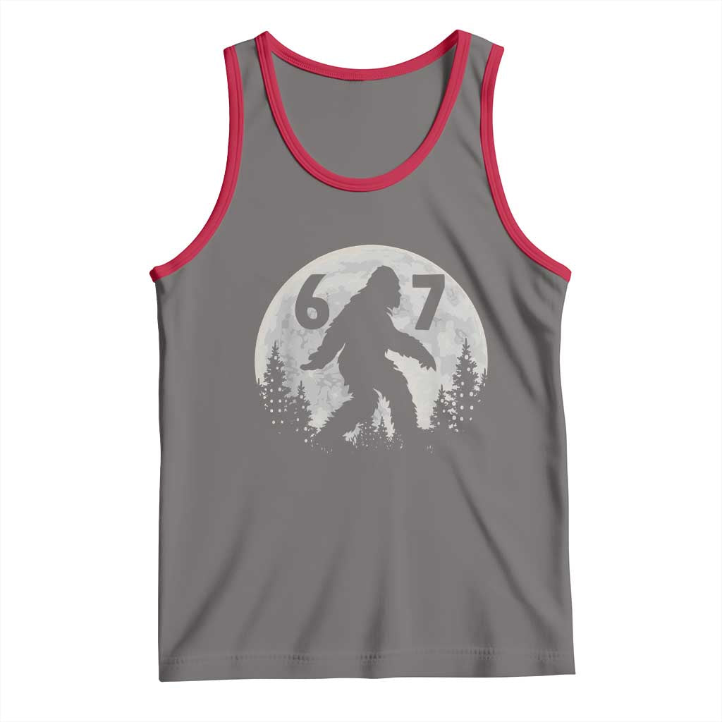 Funny Bigfoot 67 Night Stroll Moon Sasquatch Tank Top TS11 Deep Heather Red Print Your Wear