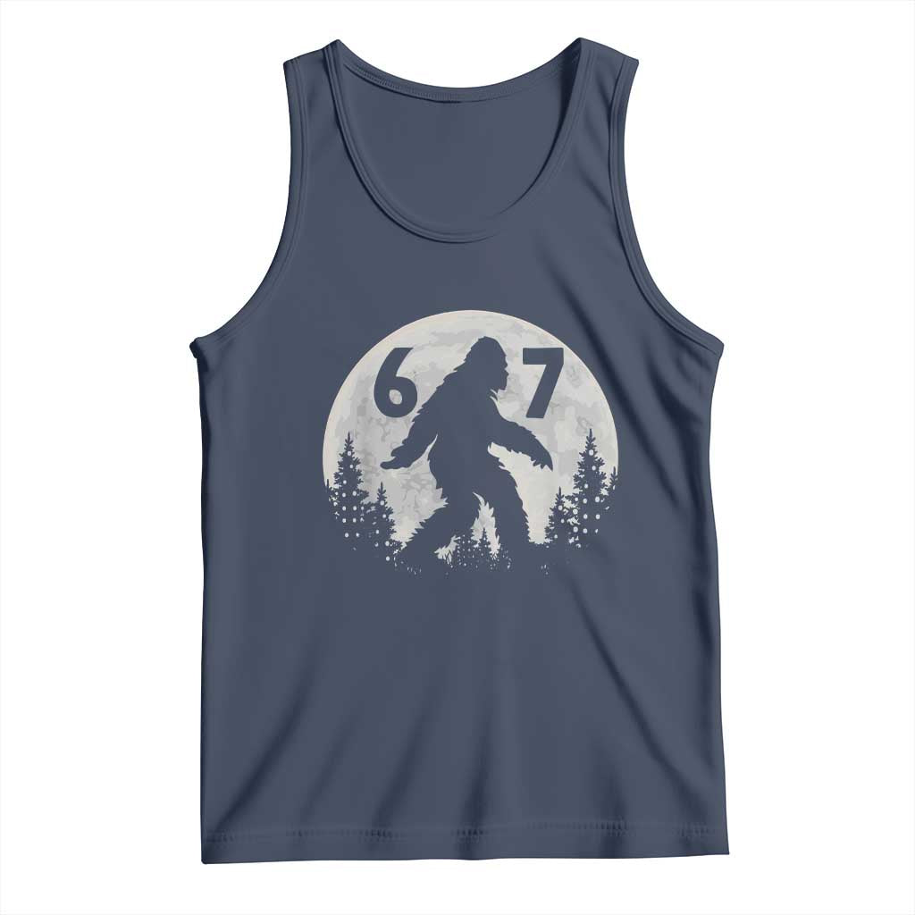 Funny Bigfoot 67 Night Stroll Moon Sasquatch Tank Top - Print Your Wear