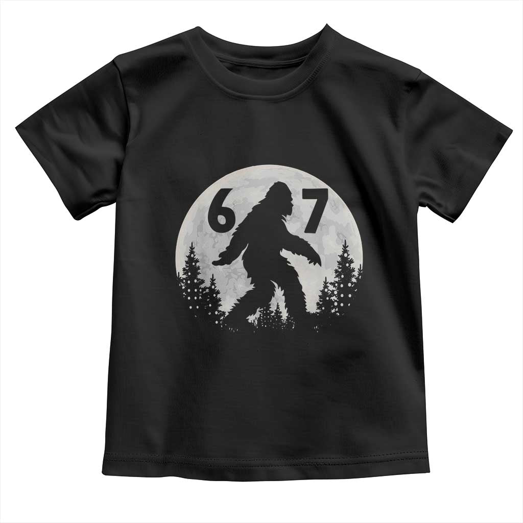 Funny Bigfoot 67 Night Stroll Moon Sasquatch Toddler T Shirt TS11 Black Print Your Wear