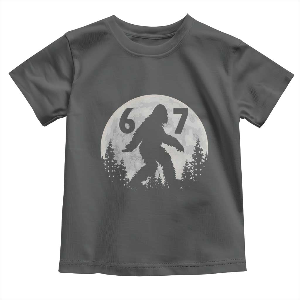 Funny Bigfoot 67 Night Stroll Moon Sasquatch Toddler T Shirt TS11 Dark Heather Print Your Wear