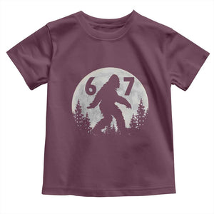 Funny Bigfoot 67 Night Stroll Moon Sasquatch Toddler T Shirt TS11 Maroon Print Your Wear