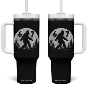 Funny Bigfoot 67 Night Stroll Moon Sasquatch Tumbler With Handle TS11 One Size: 40 oz Black Print Your Wear