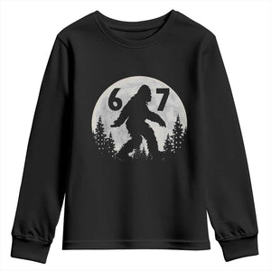 Funny Bigfoot 67 Night Stroll Moon Sasquatch Youth Sweatshirt TS11 Black Print Your Wear