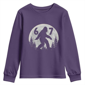 Funny Bigfoot 67 Night Stroll Moon Sasquatch Youth Sweatshirt TS11 Purple Print Your Wear