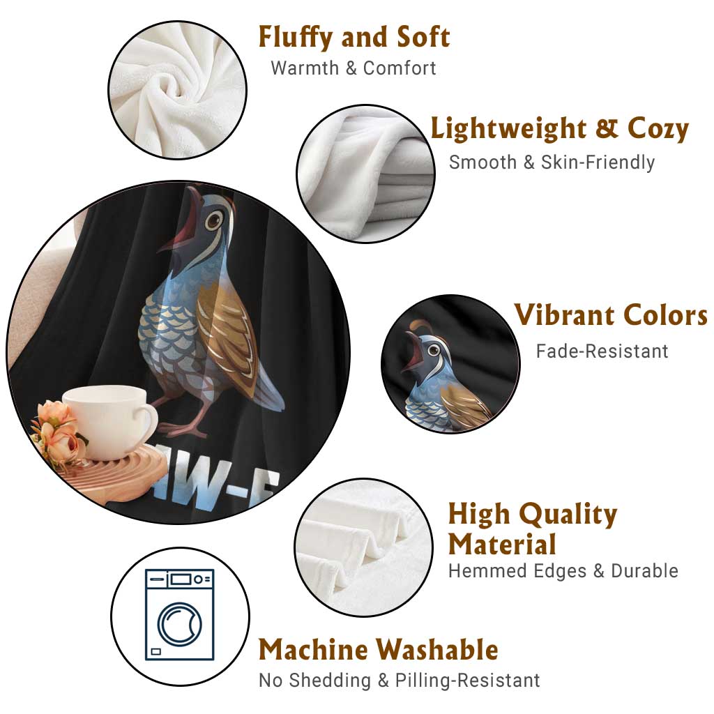 Funny F Caw F Quail Throw Blanket Cartoon Quail Bird Poultry Humor TS11 Print Your Wear