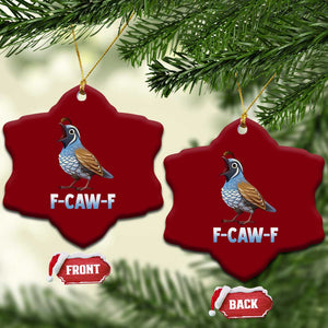 Funny F Caw F Quail Ceramic Ornament Cartoon Quail Bird Poultry Humor TS11 Print Your Wear