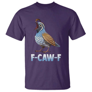 Funny F Caw F Quail T Shirt Cartoon Quail Bird Poultry Humor TS11 Purple Print Your Wear