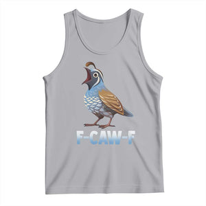 Funny F Caw F Quail Tank Top Cartoon Quail Bird Poultry Humor TS11 Athletic Heather Print Your Wear