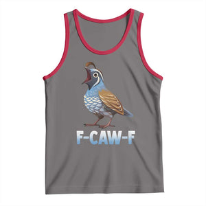 Funny F Caw F Quail Tank Top Cartoon Quail Bird Poultry Humor TS11 Deep Heather Red Print Your Wear