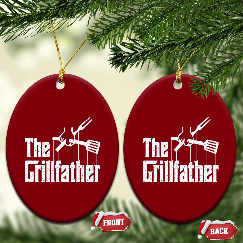 Funny BBQ Grilling Ceramic Ornament The Grillfather Vintage Father's Day TS11 Print Your Wear