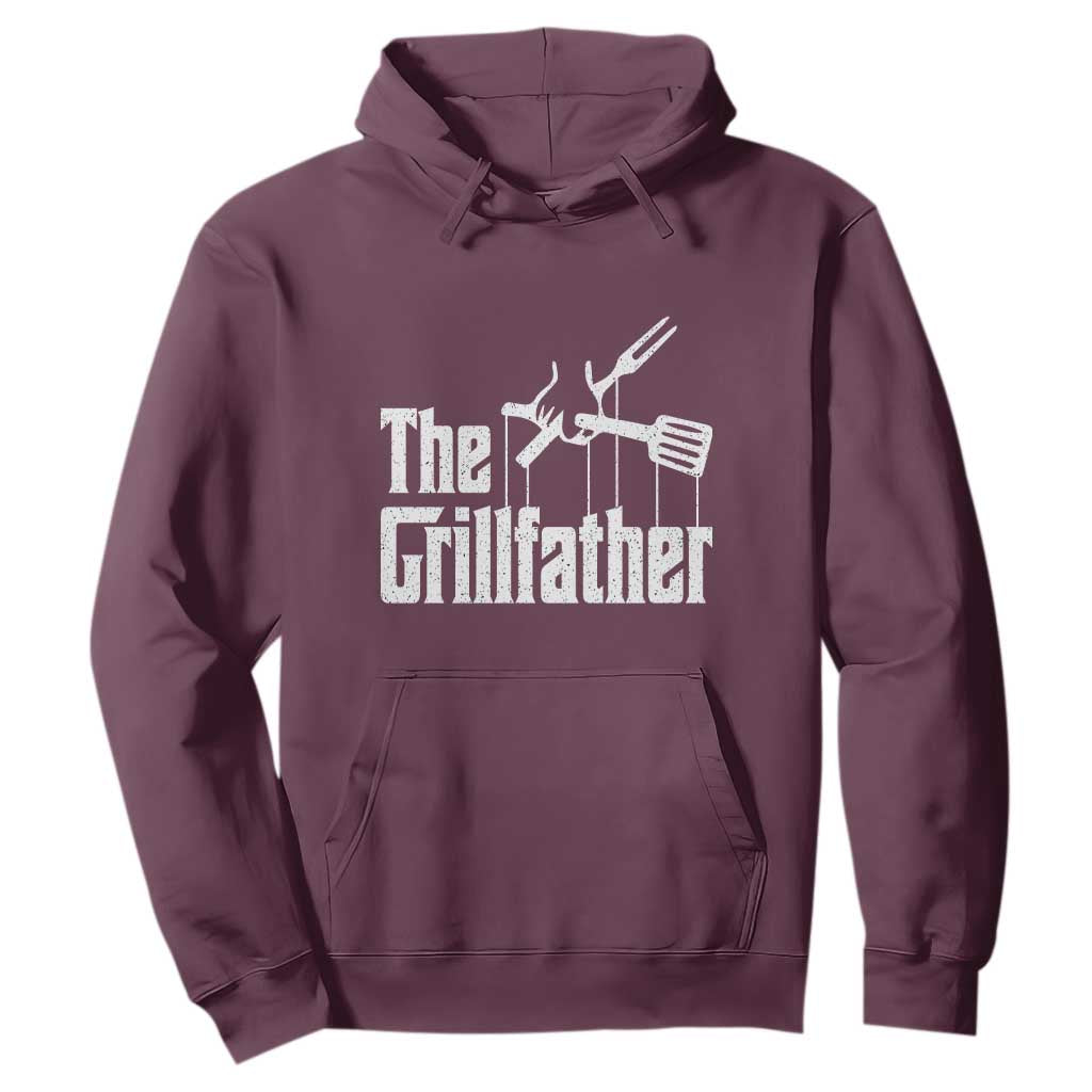 Funny BBQ Grilling Hoodie The Grillfather Vintage Father's Day TS11 Maroon Print Your Wear