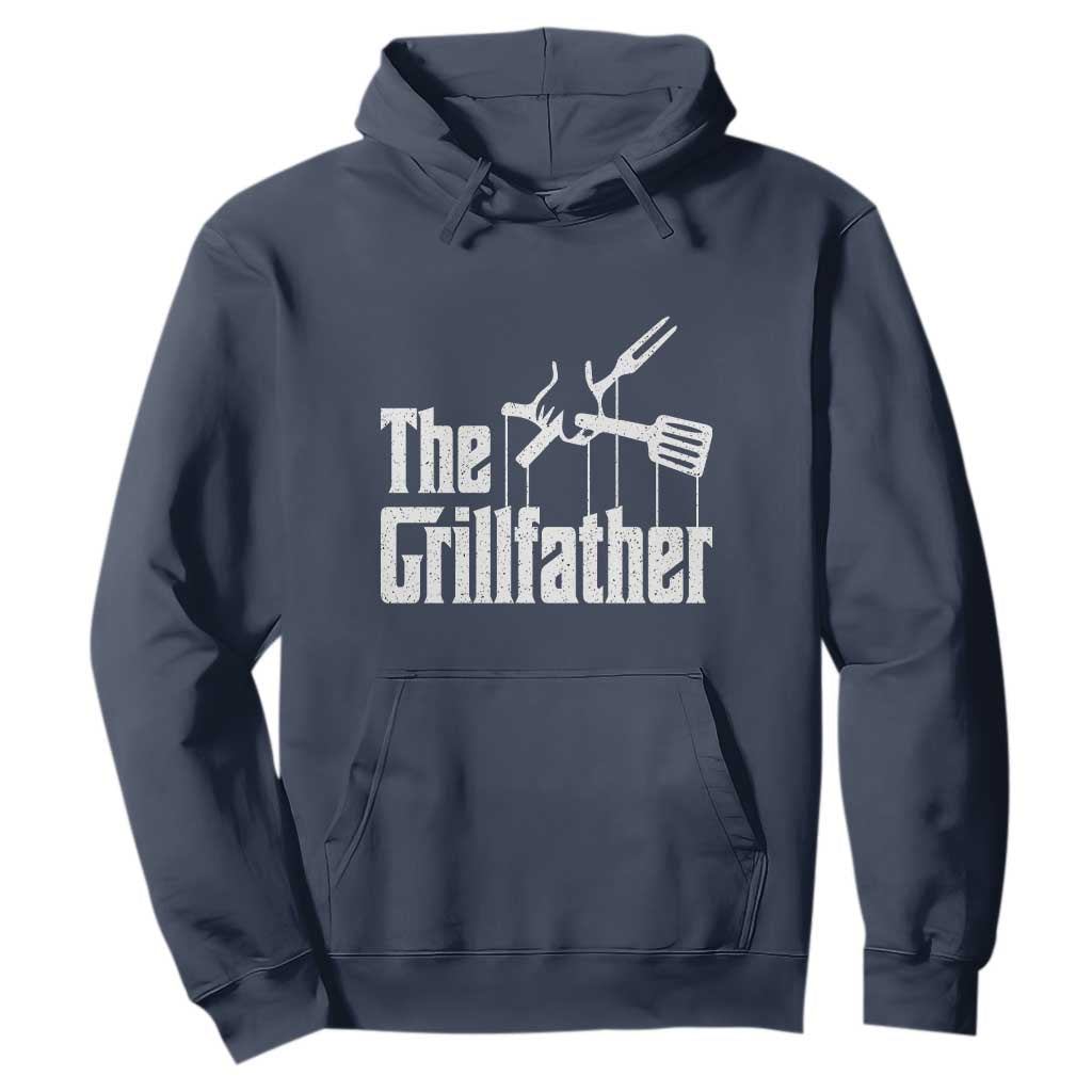 Funny BBQ Grilling Hoodie The Grillfather Vintage Father's Day TS11 Navy Print Your Wear