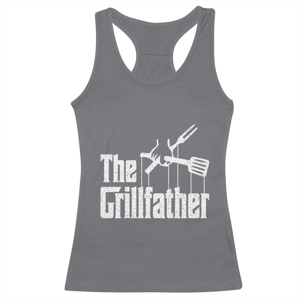 Funny BBQ Grilling Racerback Tank Top The Grillfather Vintage Father's Day TS11 Charcoal Print Your Wear