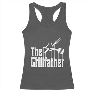 Funny BBQ Grilling Racerback Tank Top The Grillfather Vintage Father's Day TS11 Dark Heather Print Your Wear
