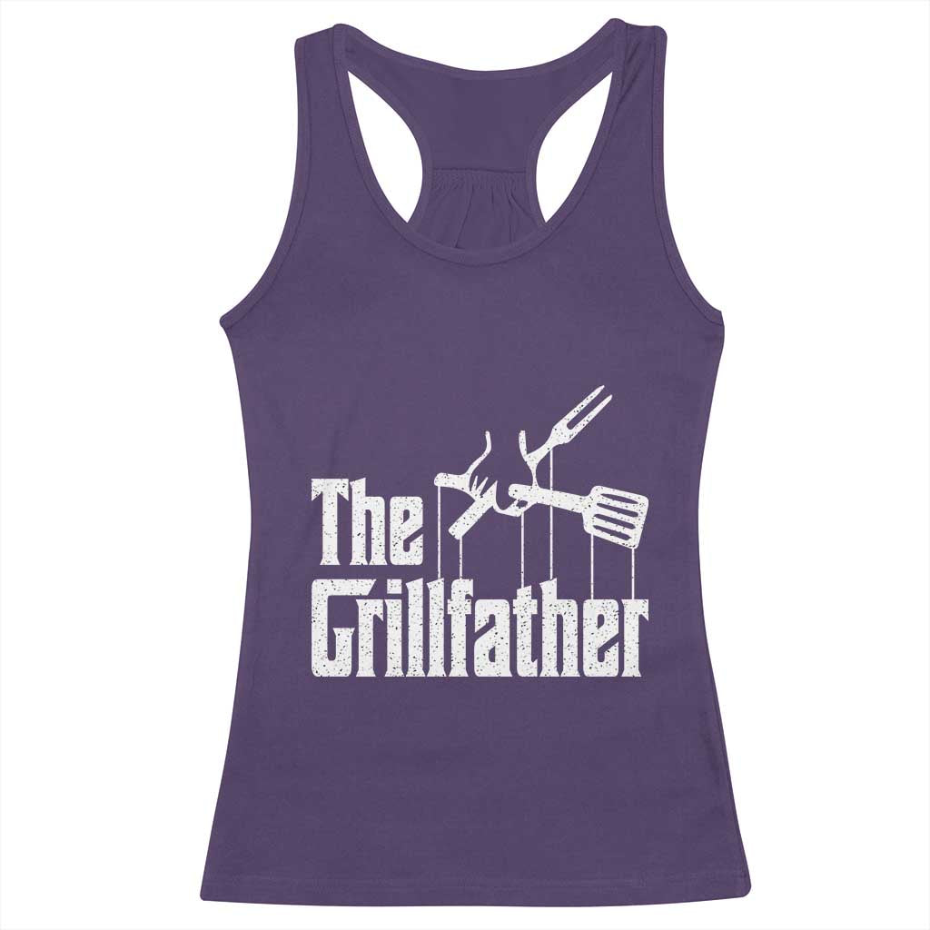 Funny BBQ Grilling Racerback Tank Top The Grillfather Vintage Father's Day TS11 Purple Print Your Wear