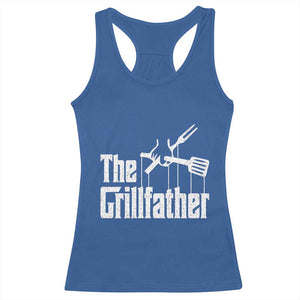 Funny BBQ Grilling Racerback Tank Top The Grillfather Vintage Father's Day TS11 Royal Blue Print Your Wear