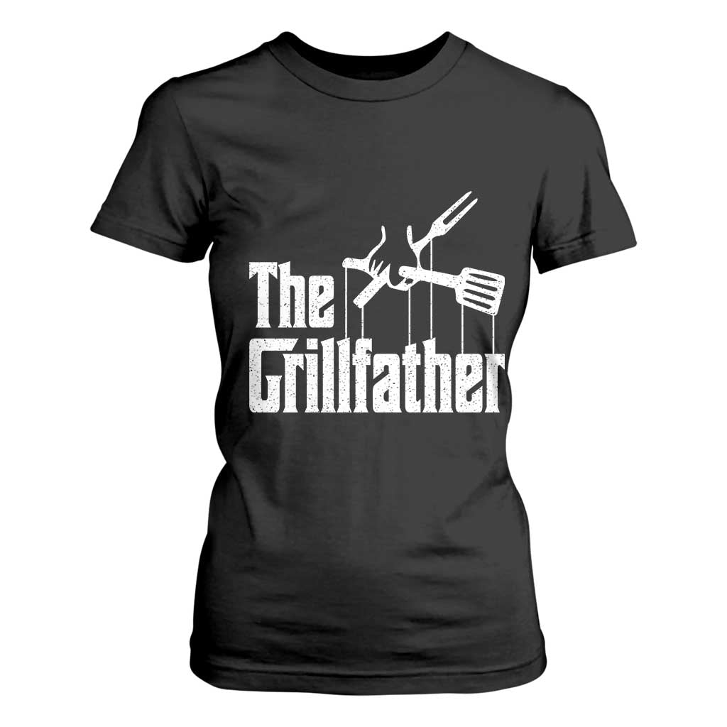 Funny BBQ Grilling T Shirt For Women The Grillfather Vintage Father's Day TS11 Black Print Your Wear