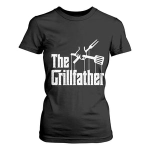 Funny BBQ Grilling T Shirt For Women The Grillfather Vintage Father's Day TS11 Black Print Your Wear